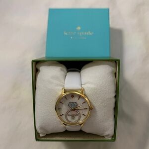 Kate Spade Gold and White Watch with Diamond Dial